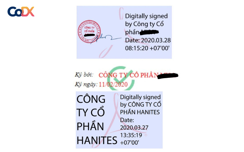 Mẫu chữ ký điện tử cho tổ chức
