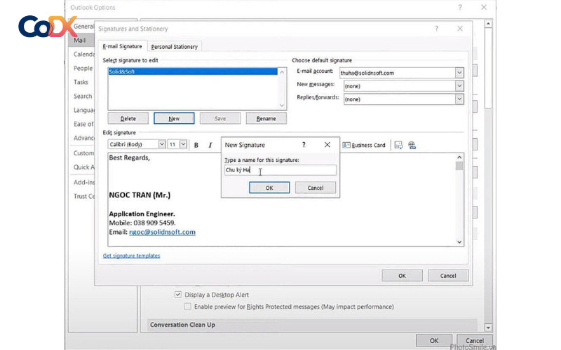Cách tạo mẫu chữ ký Email đẹp trên Outlook