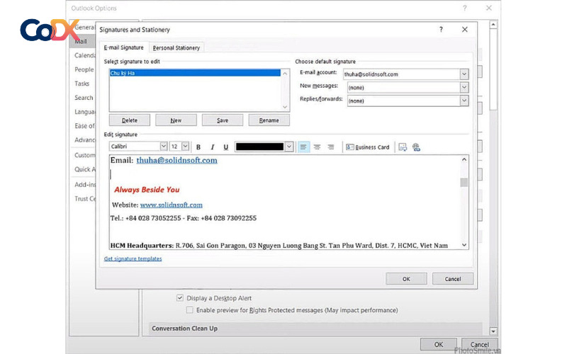 Cách tạo mẫu chữ ký Email đẹp trên Outlook