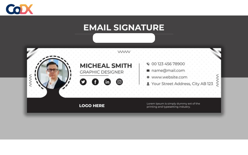 Mẫu chữ ký Email hiện đại 