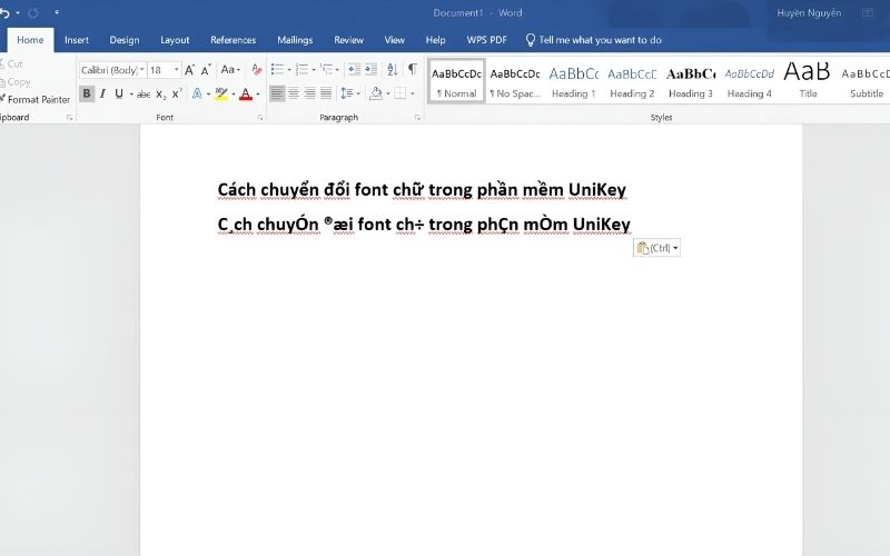 Cách chuyển đổi font chữ trong phần mềm UniKey
