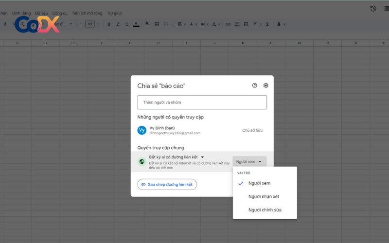 Quản lý công việc bằng google sheet