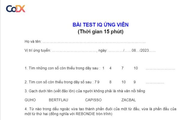 Top 7 mẫu bài test tuyển dụng nhân viên ĐA NGÀNH mới nhất 2023