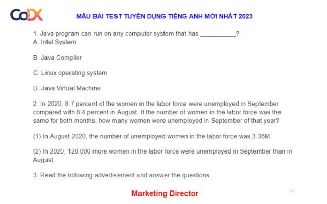 Top 7 mẫu bài test tuyển dụng nhân viên ĐA NGÀNH mới nhất 2023