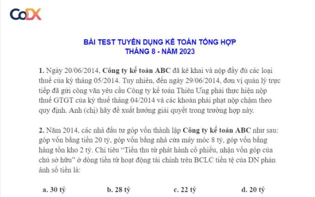 Top 7 mẫu bài test tuyển dụng nhân viên ĐA NGÀNH mới nhất 2023