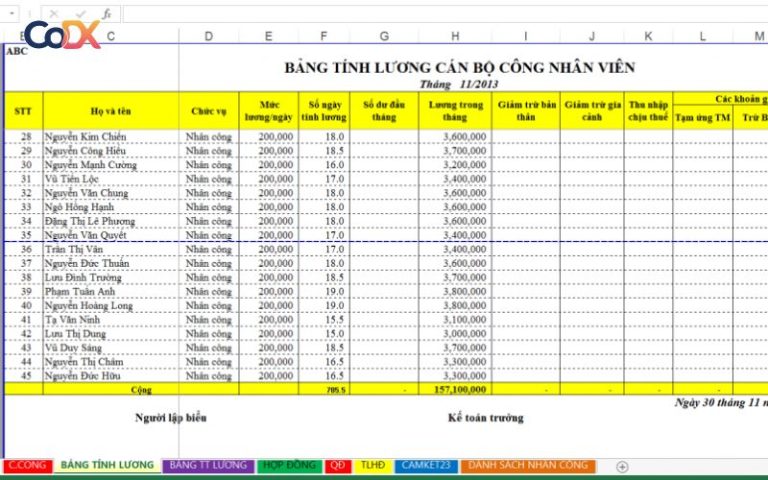 Tải Mẫu bảng lương 3P Excel đơn giản chi tiết mới nhất 2023