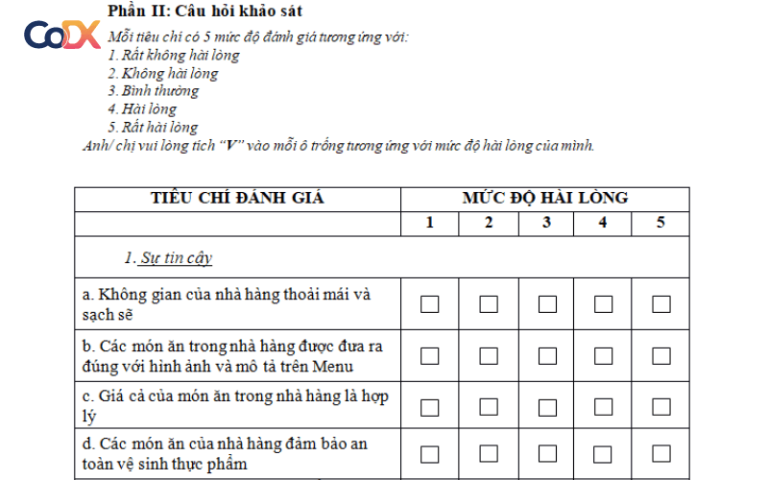 5 Mẫu phiếu khảo sát ý kiến khách hàng về sản phẩm dịch vụ CHUẨN nhất